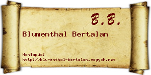 Blumenthal Bertalan névjegykártya
